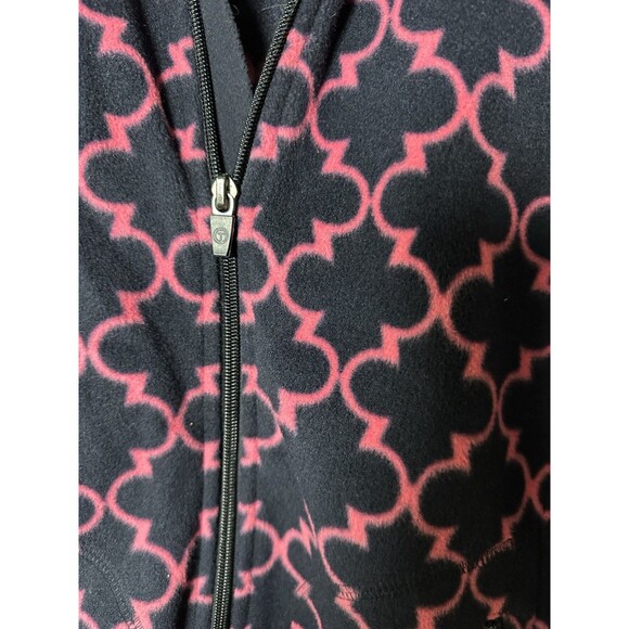 Talbots Fleece Jacket Pink & Navy Women’s Size Medium, Soft With Zip Pockets - Picture 4 of 13